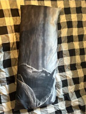 Black and White Horse Print Body Pillow - Home Bedding